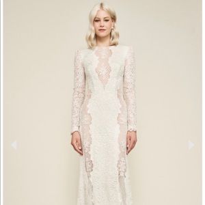 Tadashi Shoji Hotah Long Sleeved Embroidered Gown